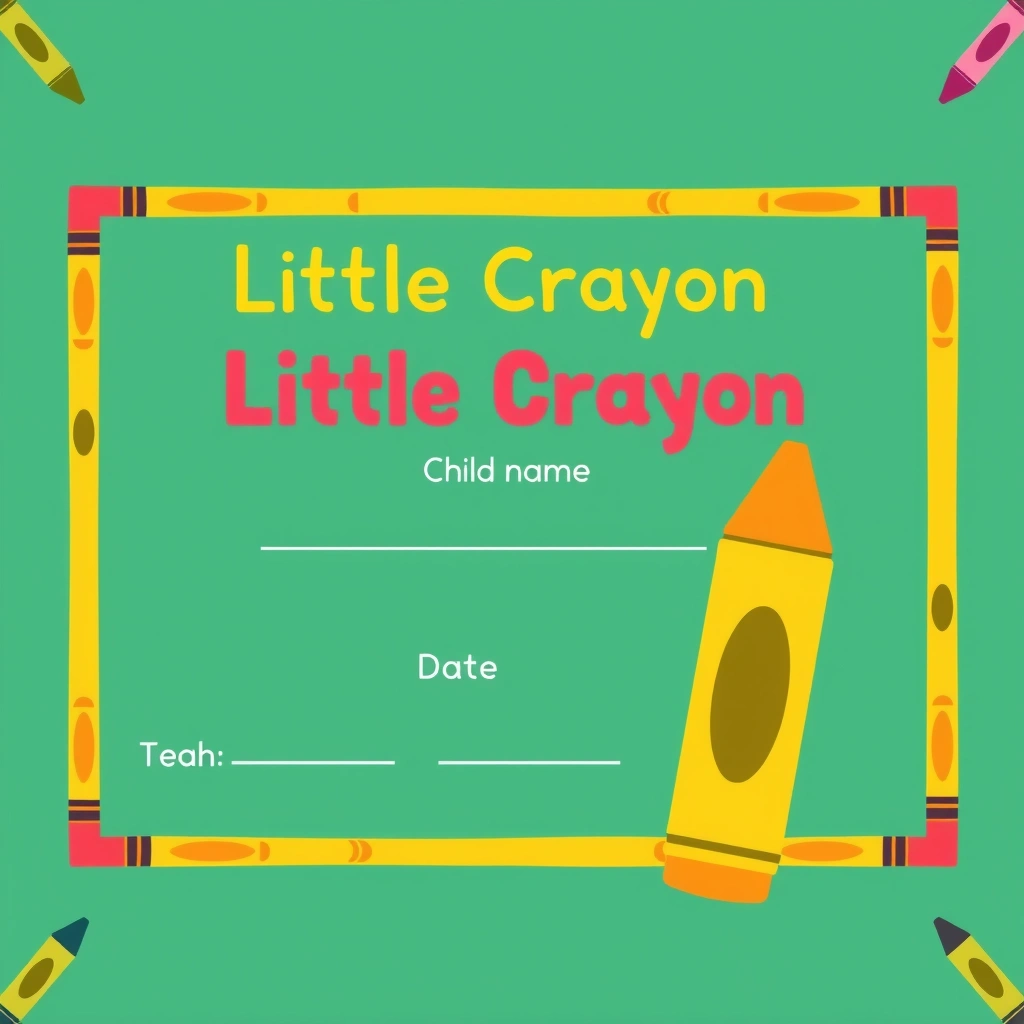 Certyfikat uczestnika — "Mała Kredka" - Szablony - Dzień Kredki